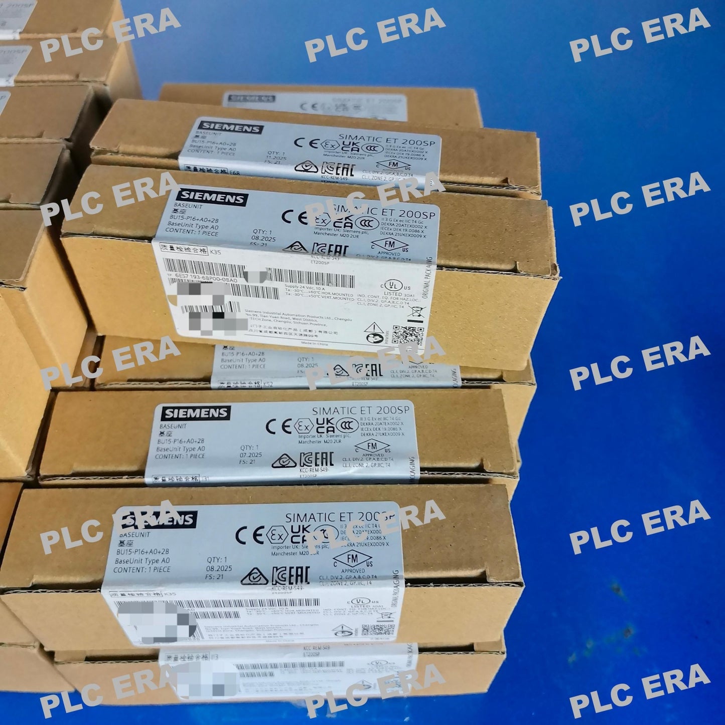 PLC ERA warehouse stocked with Original New Siemens 6ES7193-6BP00-0BA0 and industrial automation modules ready for global shipping