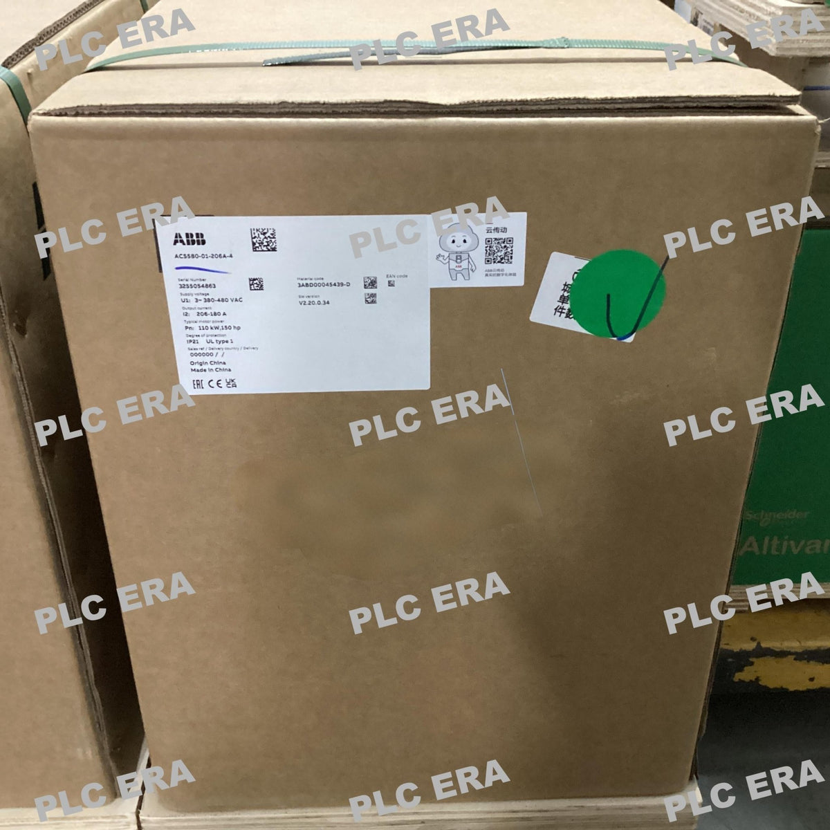 PLC ERA warehouse stocked with Original New ABB ACS580-01-206A-4 and industrial automation modules ready for global shipping