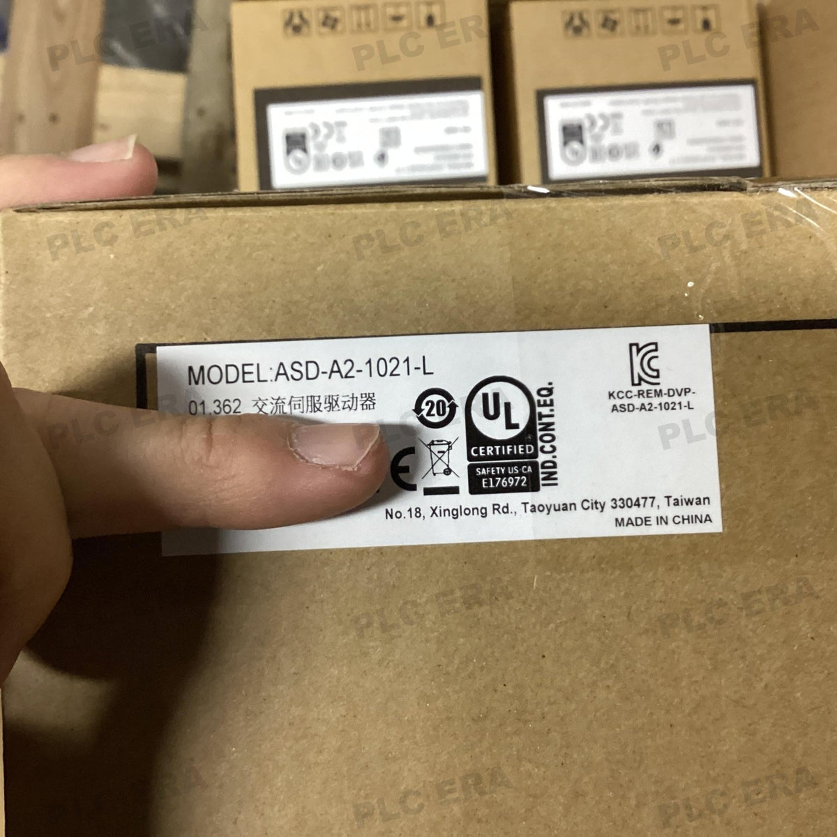 PLC ERA warehouse stocked with Original New Delta ASD-A2-1021-L and industrial automation modules ready for global shipping