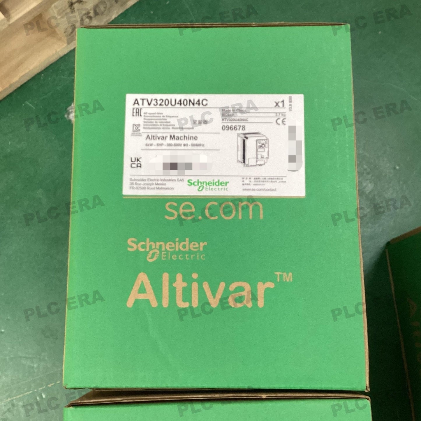 PLC ERA warehouse stocked with Original New Schneider Electric ATV320U40N4C and industrial automation modules ready for global shipping