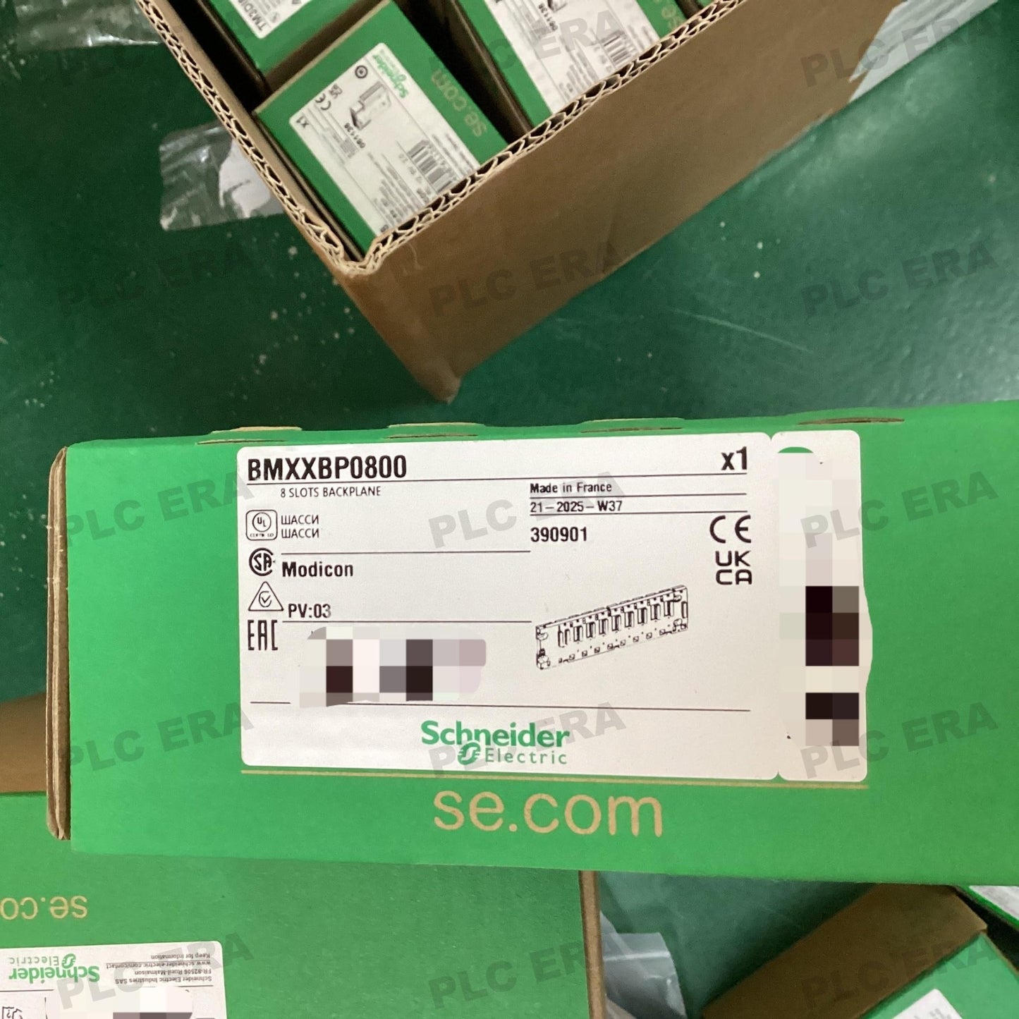 PLC ERA warehouse stocked with Original New Schneider Electric BMXXBP0800 and industrial automation modules ready for global shipping