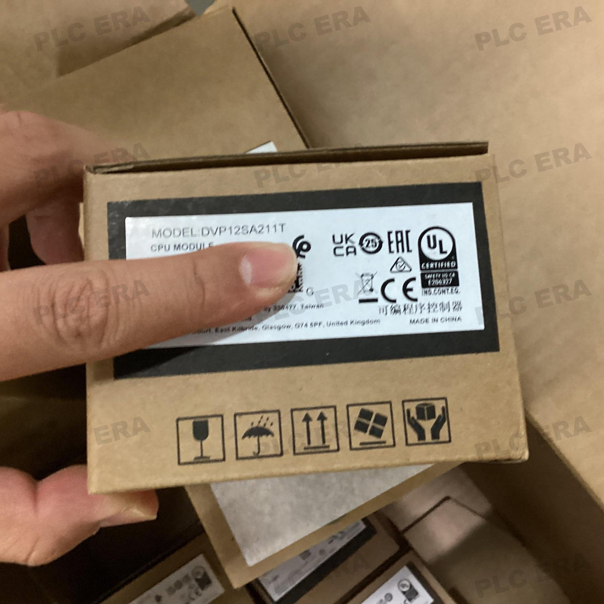 PLC ERA warehouse stocked with Original New Delta DVP12SA211T and industrial automation modules ready for global shipping
