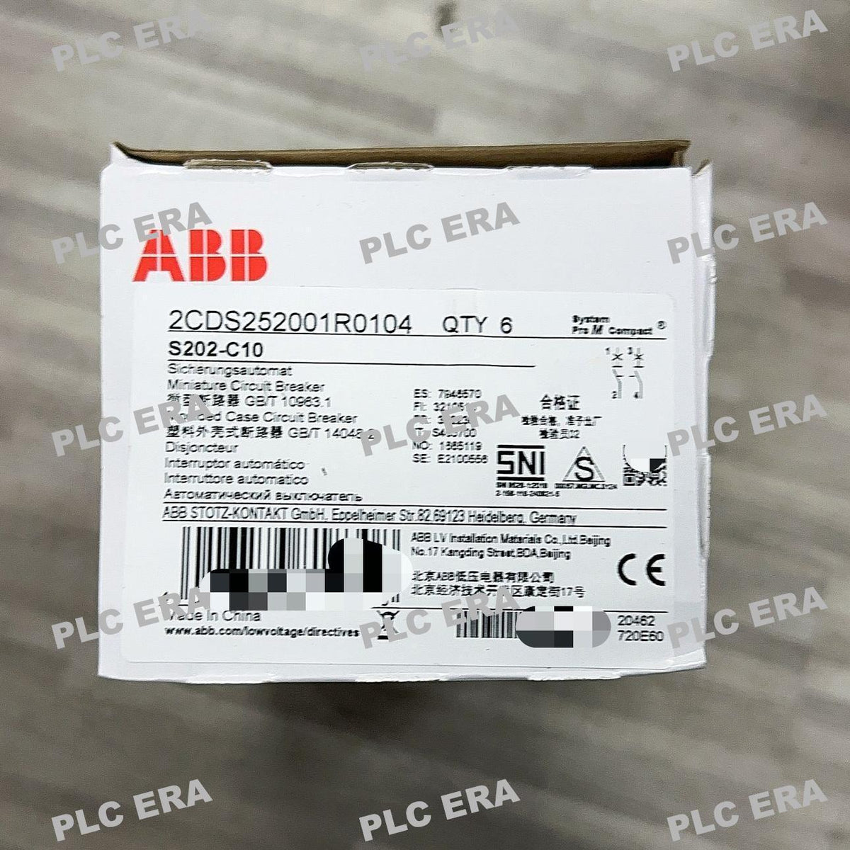 PLC ERA warehouse stocked with Original New ABB S202-C10 and industrial automation modules ready for global shipping