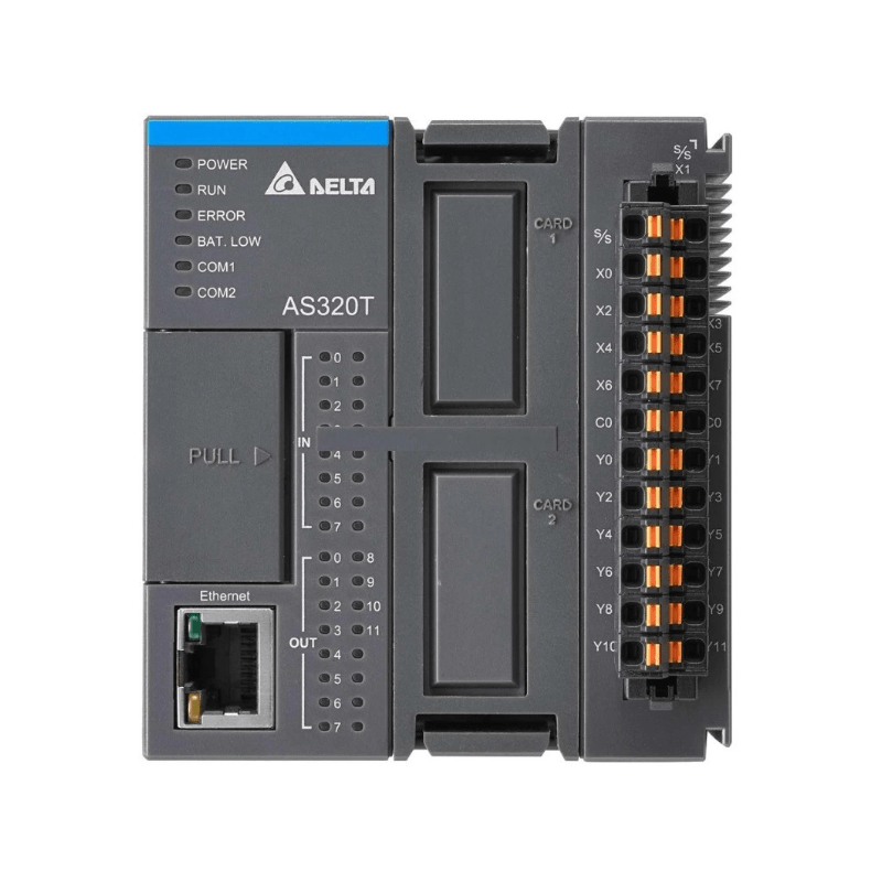 Original New Delta AS320T-B AS300 series standard CPU module 8DI/12DO NPN front view