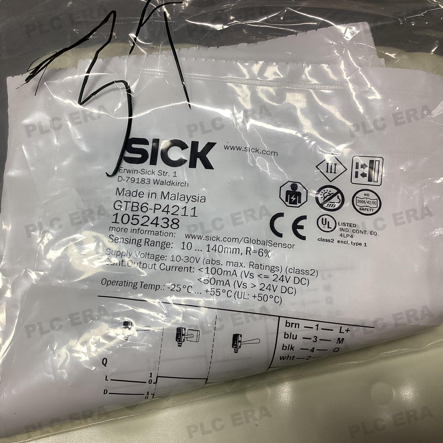 SICK GTB6-P4211 dimensions drawing 12x31.5x21mm housing