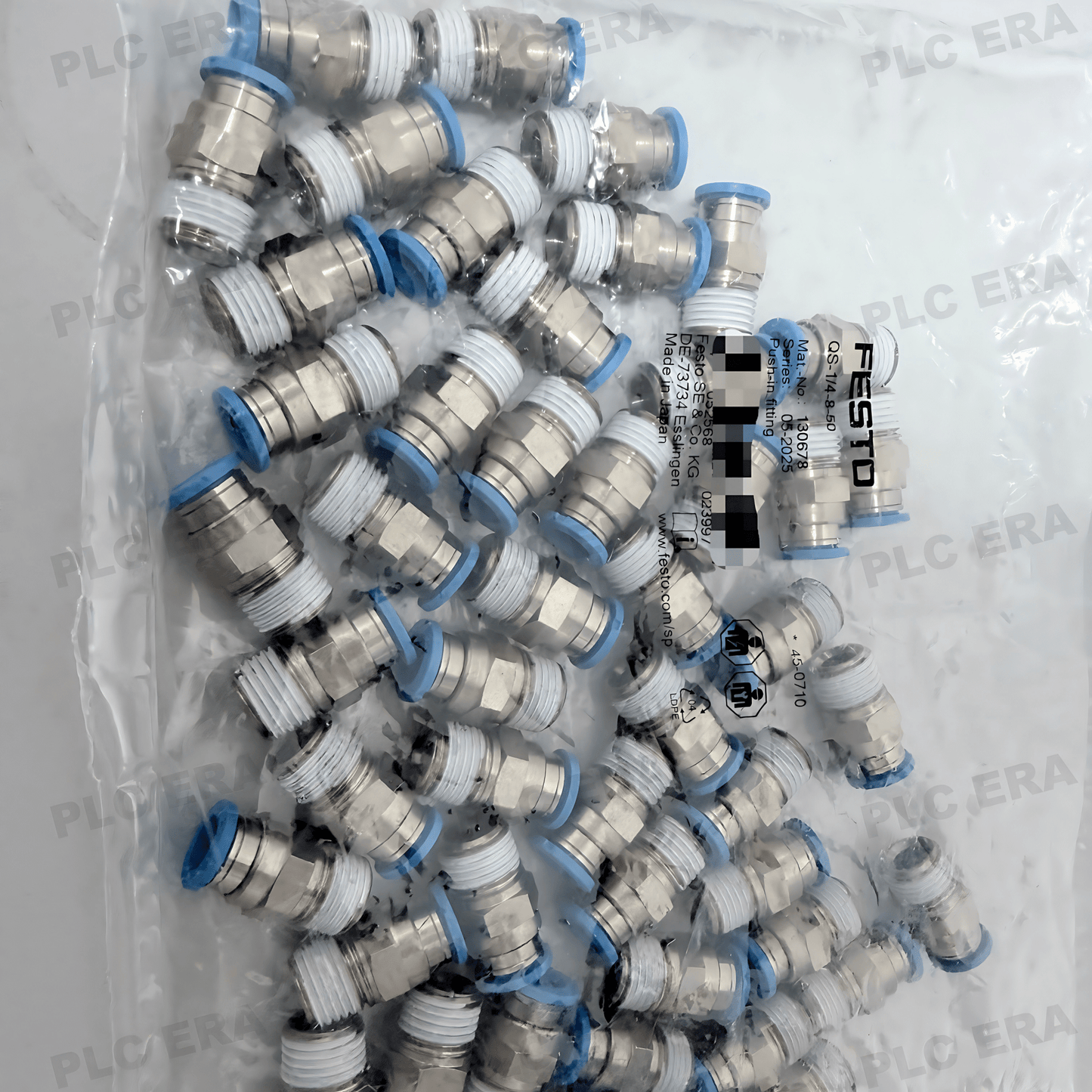 Festo QS-1/4-8 push‑in fitting dimensions drawing (L=26.6 mm)