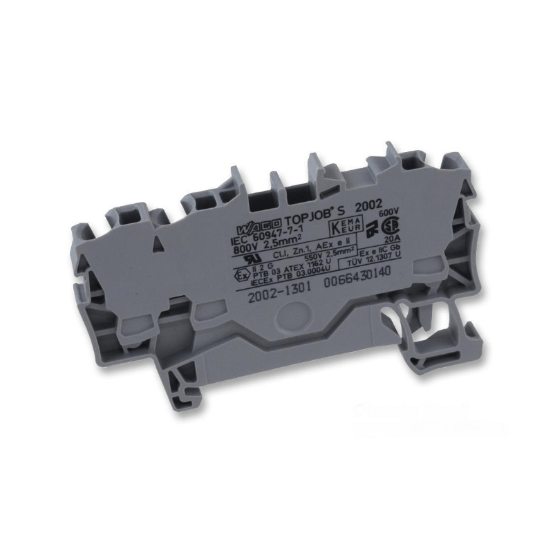WAGO 2002 - 1301 Feedthrough Terminal Block, 3 - Conductor, Gray - PLC ERA