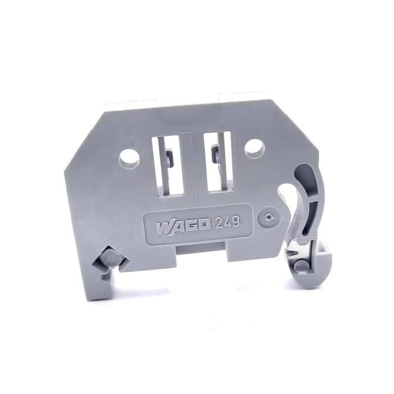 WAGO 249 - 116 Screwless End Stop, 6 mm, for DIN - 35 Rails, Gray - PLC ERA