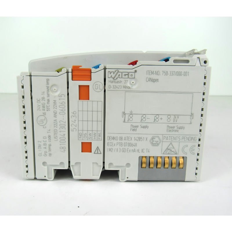 WAGO 750 - 337/000 - 001 CANopen Fieldbus Coupler 24 VDC - PLC ERA