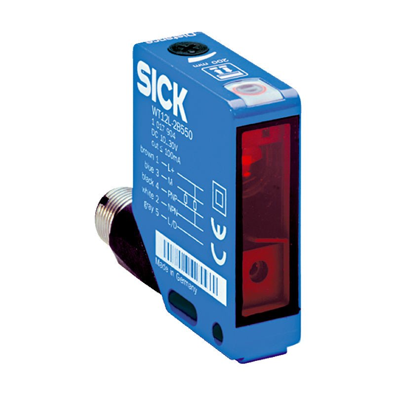 SICK WL12L-2B530 1018252 rectangular laser retro-reflective photoelectric sensor front view