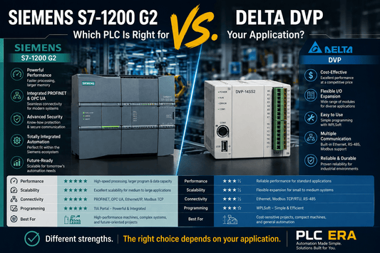 Siemens S7-1200 G2 vs. Delta DVP: Which PLC Is Right for Your Application? - PLC ERA