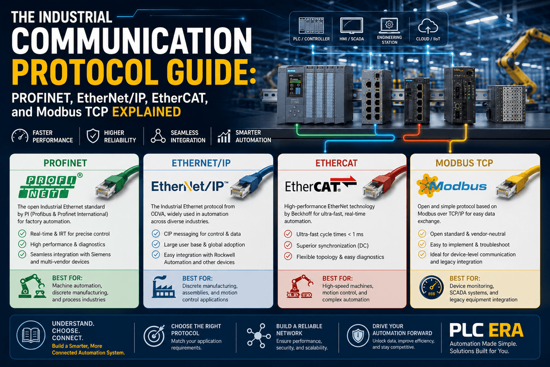 The Industrial Communication Protocol Guide: PROFINET, EtherNet/IP, EtherCAT, and Modbus TCP Explained - PLC ERA
