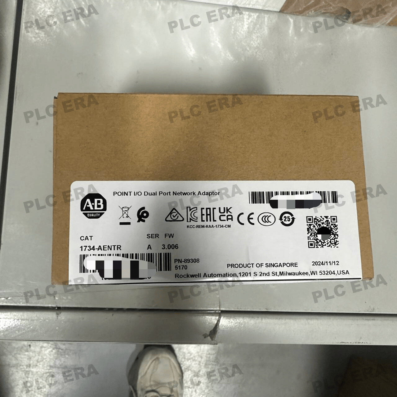 PLC ERA warehouse stocked with Original New Allen-Bradley 1734-AENTR and industrial automation modules ready for global shipping