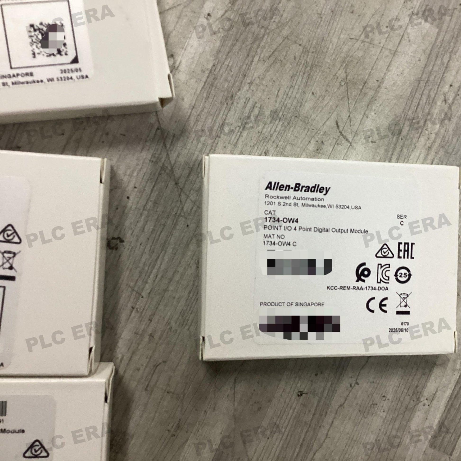PLC ERA warehouse stocked with Original New Allen-Bradley 1734-OW4 and industrial automation modules ready for global shipping