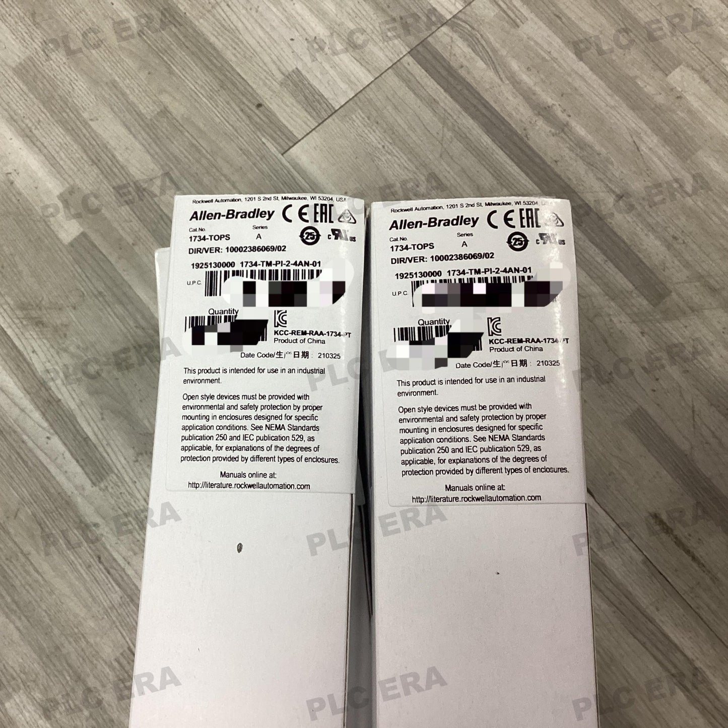 PLC ERA warehouse stocked with Original New Allen-Bradley 1734-TOPS and industrial automation modules ready for global shipping