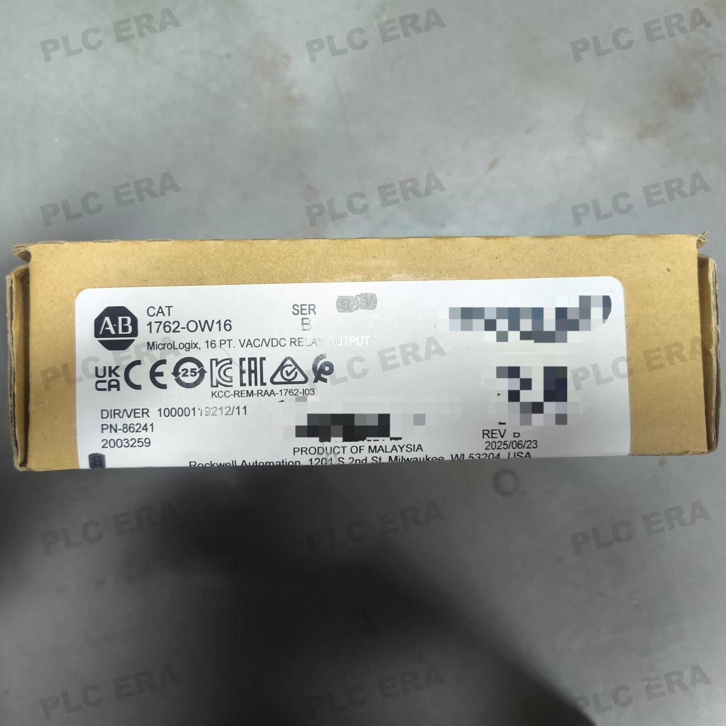PLC ERA warehouse stocked with Original New Allen-Bradley 1762-OW16 and industrial automation modules ready for global shipping