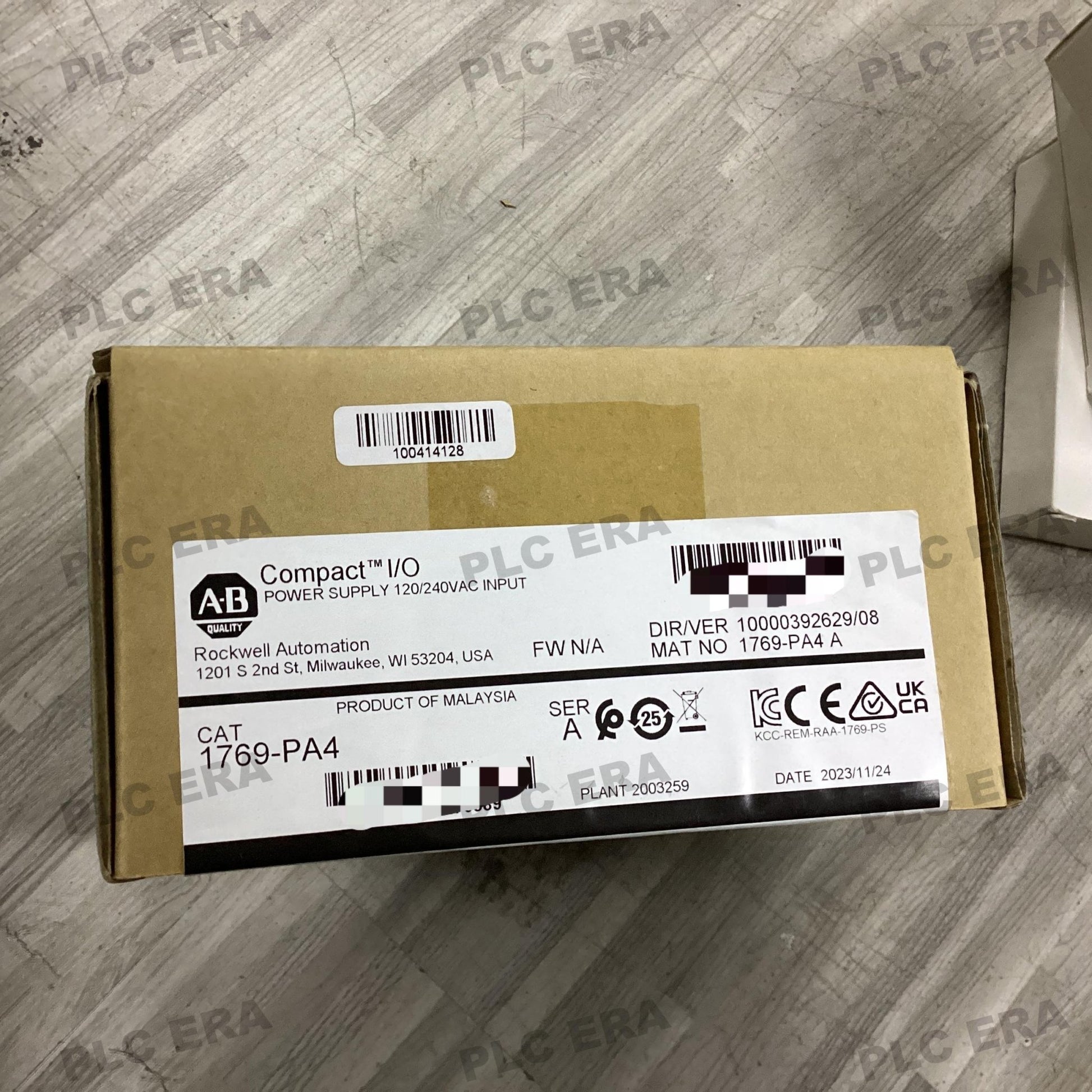 PLC ERA warehouse stocked with Original New Allen-Bradley 1769-PA4 and industrial automation modules ready for global shipping