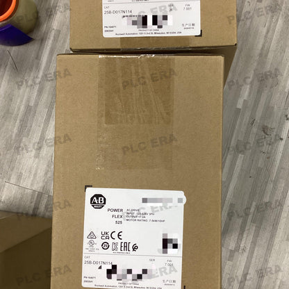 PLC ERA warehouse stocked with Original New Allen-Bradley 25B-D017N114 and industrial automation modules ready for global shipping