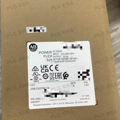 PLC ERA warehouse stocked with Original New Allen-Bradley 25B-D030N114 and industrial automation modules ready for global shipping