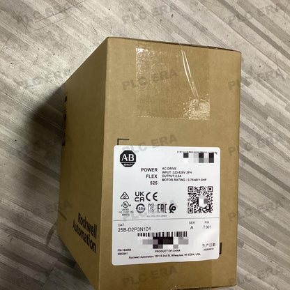 PLC ERA warehouse stocked with Original New Allen-Bradley 25B-D2P3N104 and industrial automation modules ready for global shipping