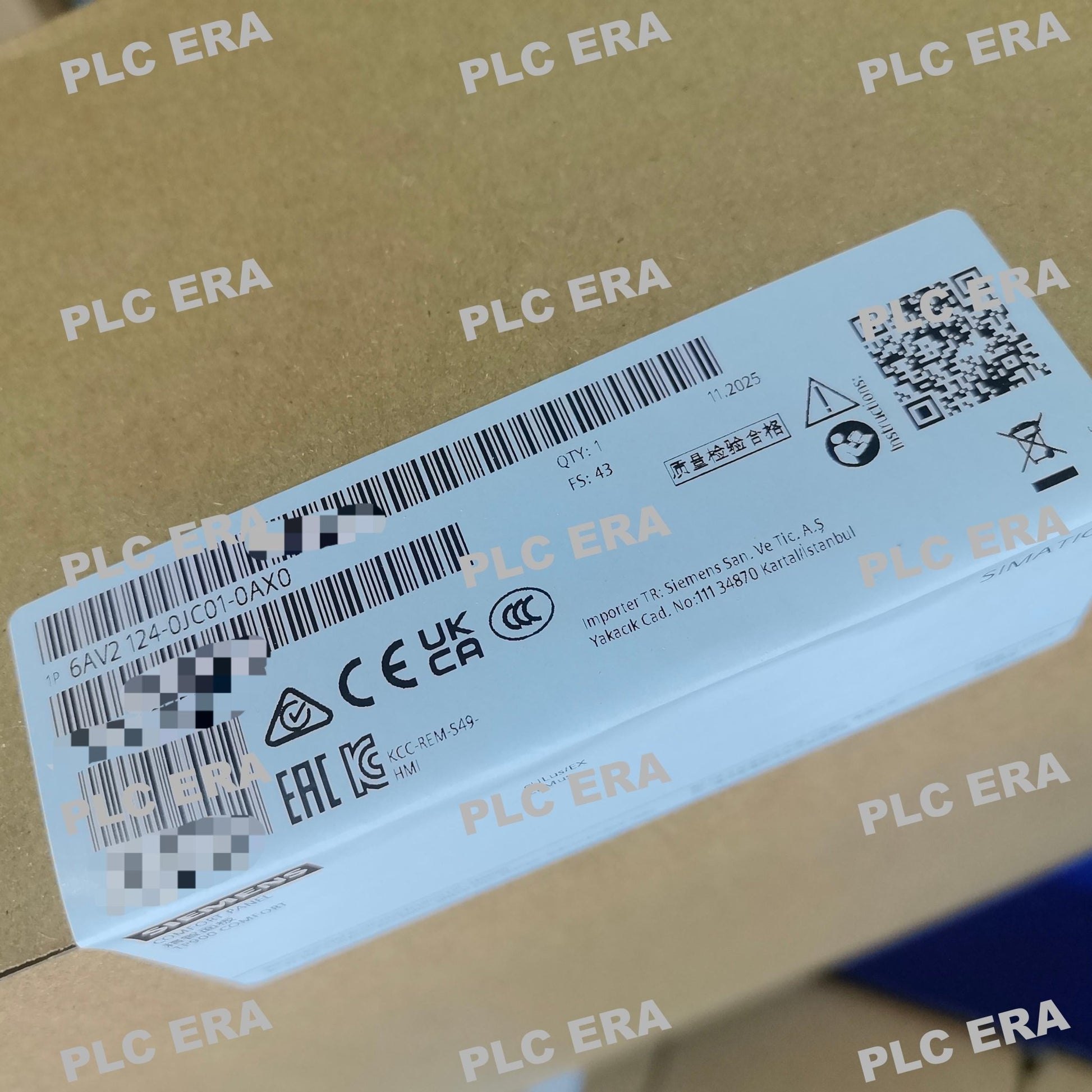 PLC ERA warehouse stocked with Original New Siemens 6AV2124-0JC01-0AX0 and industrial automation modules ready for global shipping