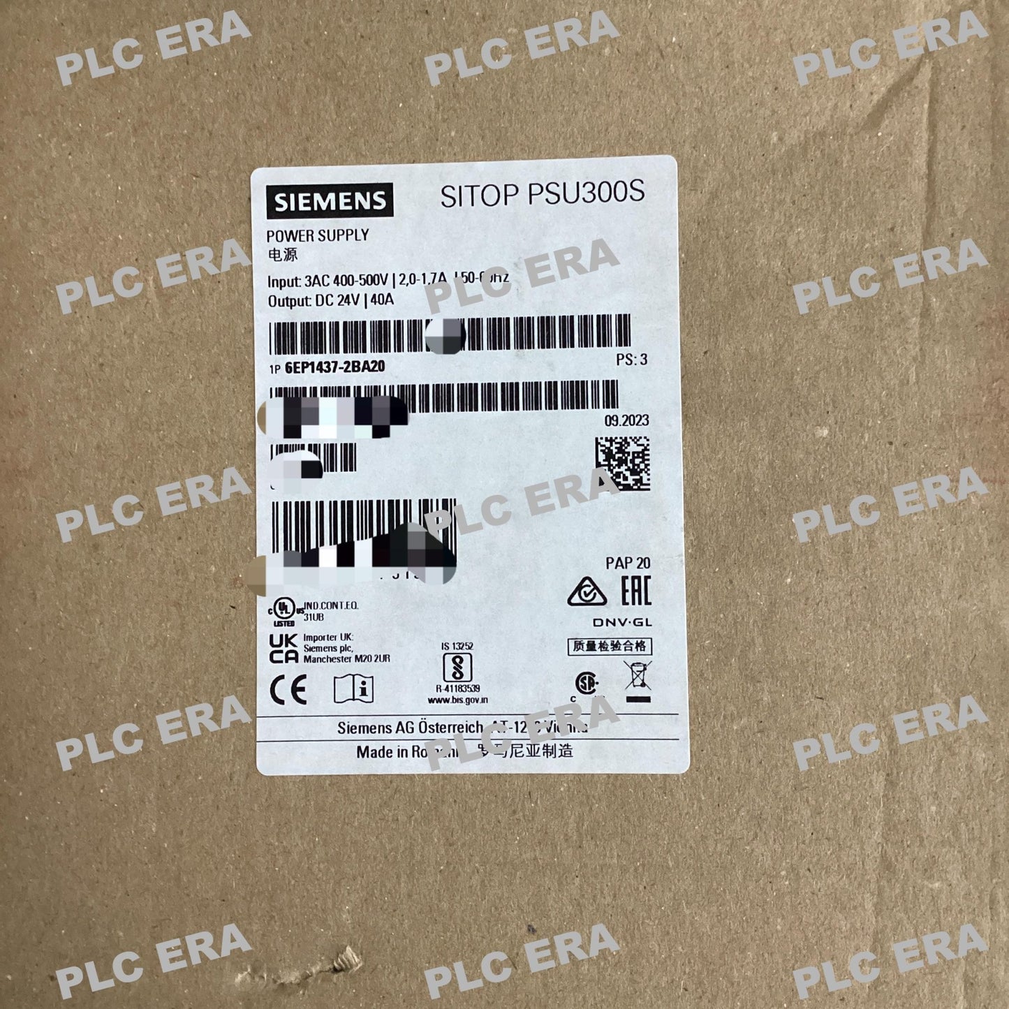 PLC ERA warehouse stocked with Original New Siemens 6EP1437-2BA20 and industrial automation modules ready for global shipping