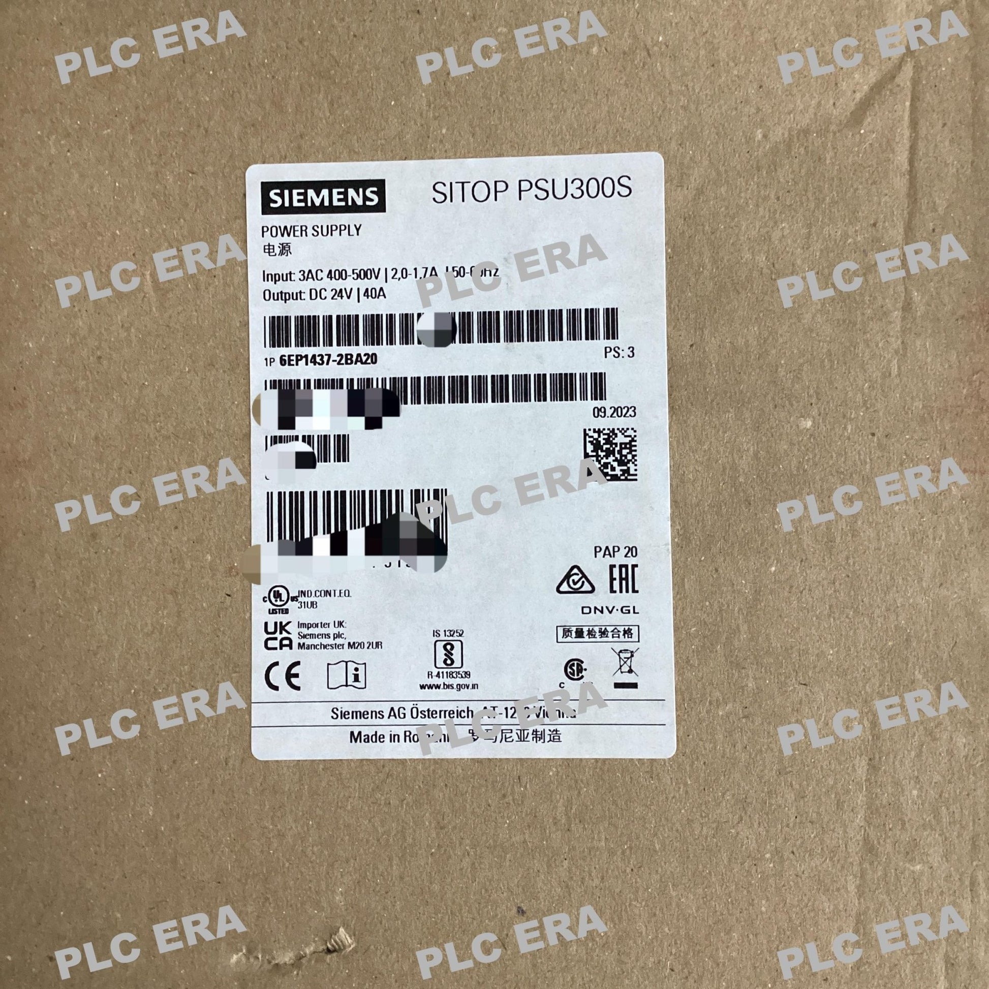 PLC ERA warehouse stocked with Original New Siemens 6EP1437-2BA20 and industrial automation modules ready for global shipping