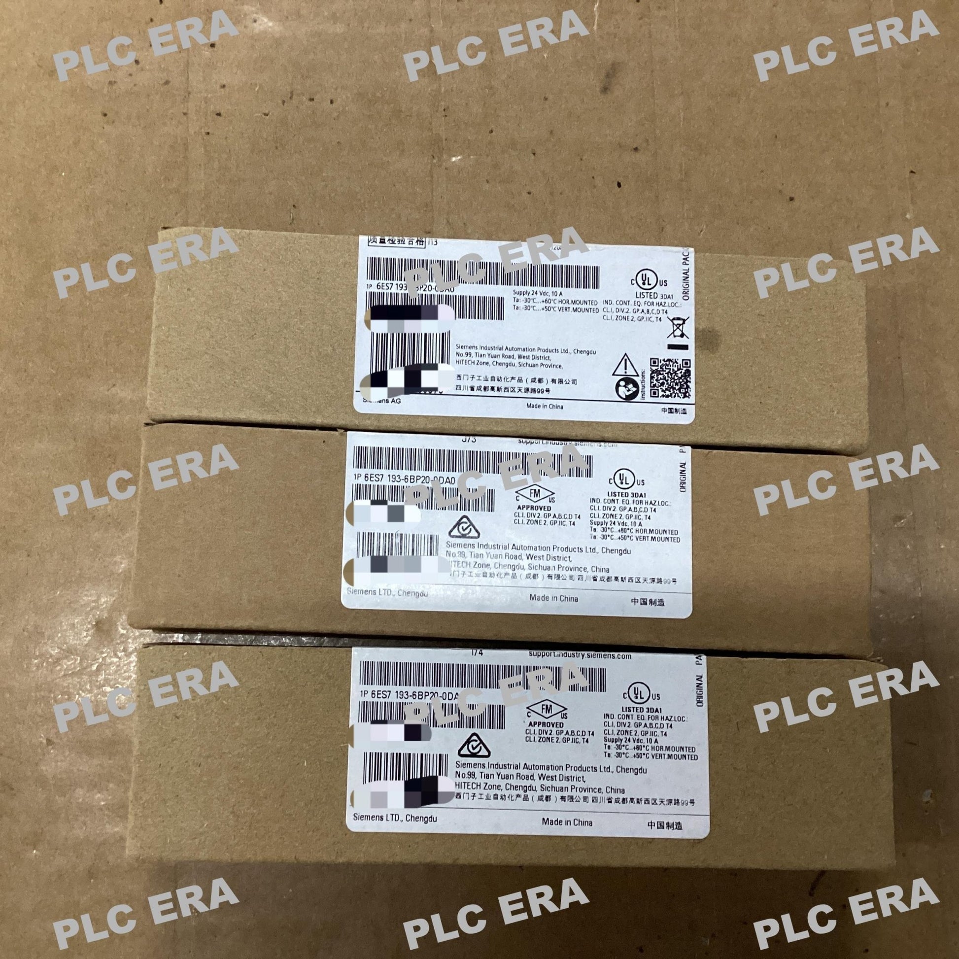 PLC ERA warehouse stocked with Original New Siemens 6ES7193-6BP20-0DA0 and industrial automation modules ready for global shipping