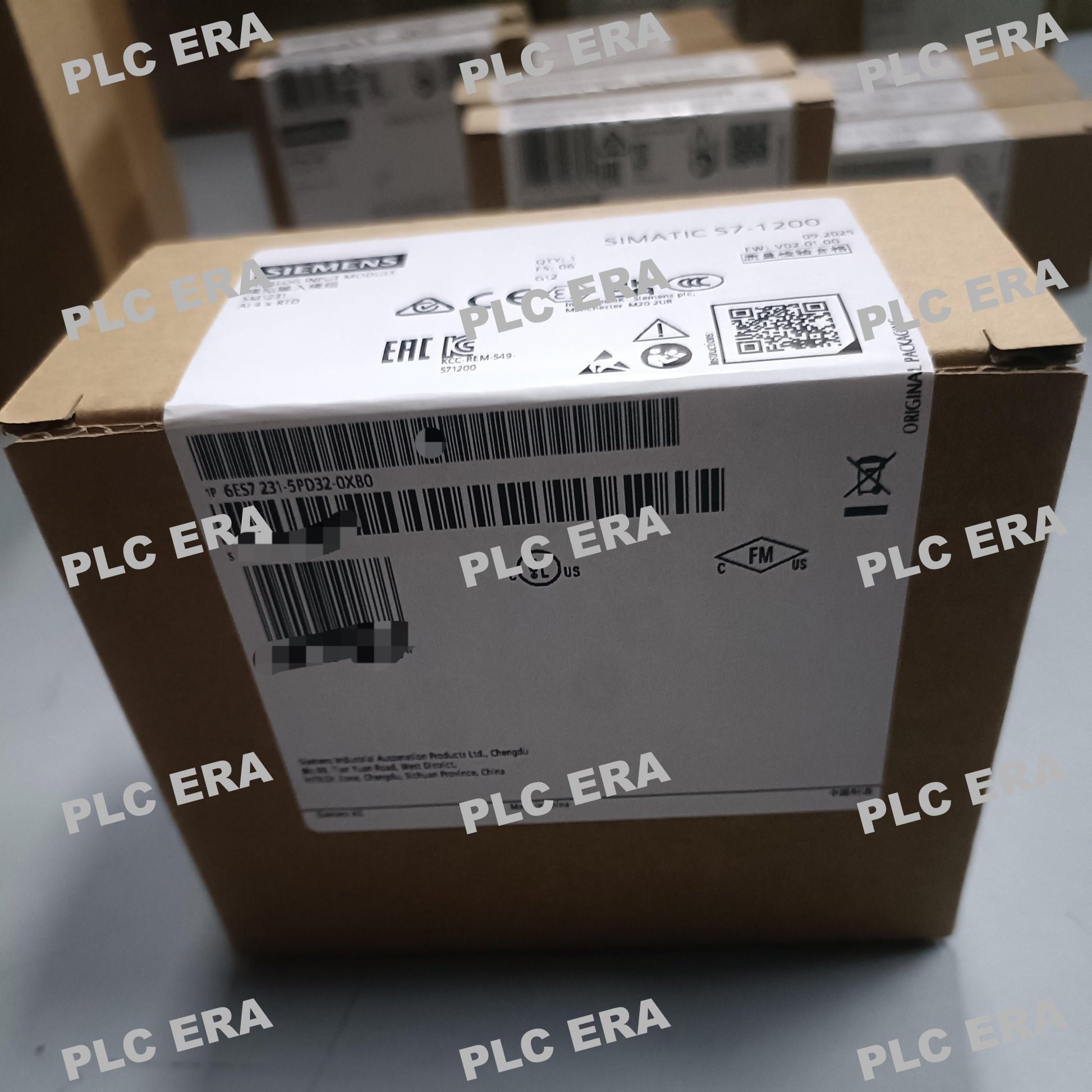 PLC ERA warehouse stocked with Original New Siemens 6ES7231-5PD32-0XB0 and industrial automation modules ready for global shipping