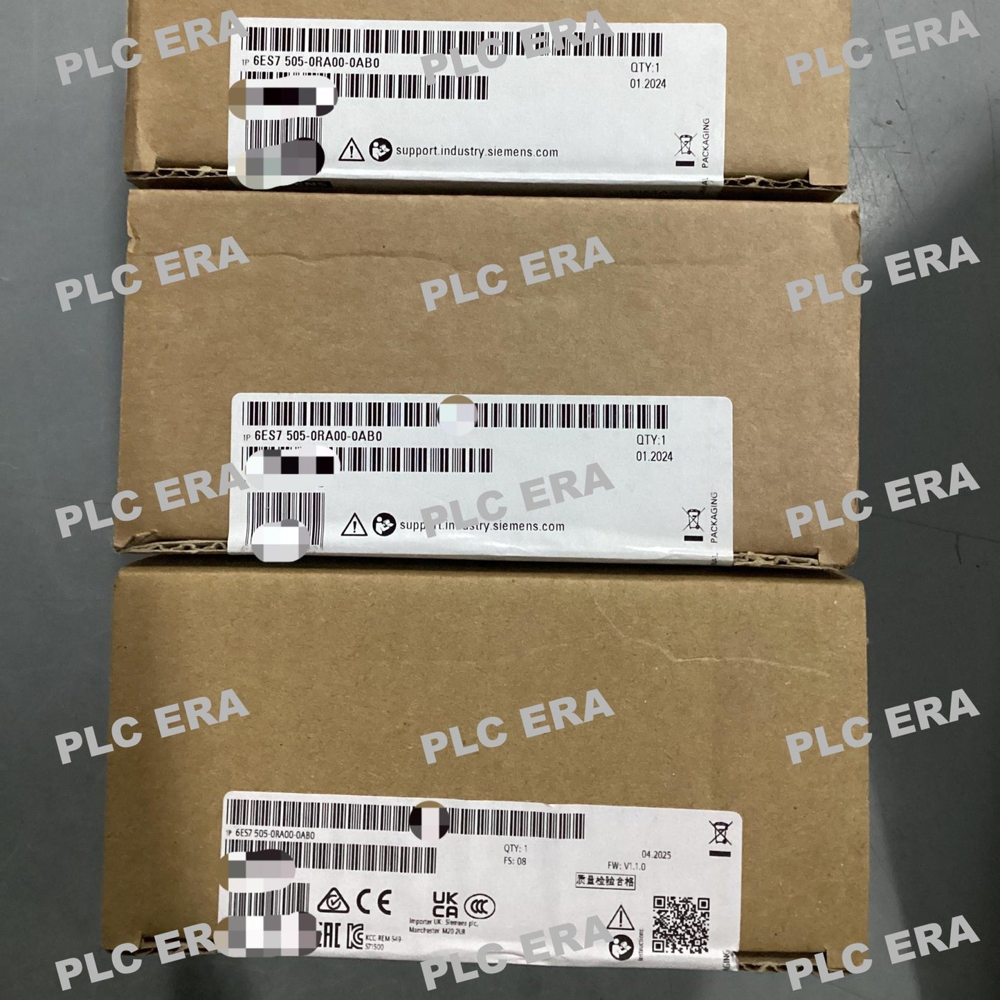 PLC ERA warehouse stocked with Original New Siemens 6ES7505-0RA00-0AB0 and industrial automation modules ready for global shipping