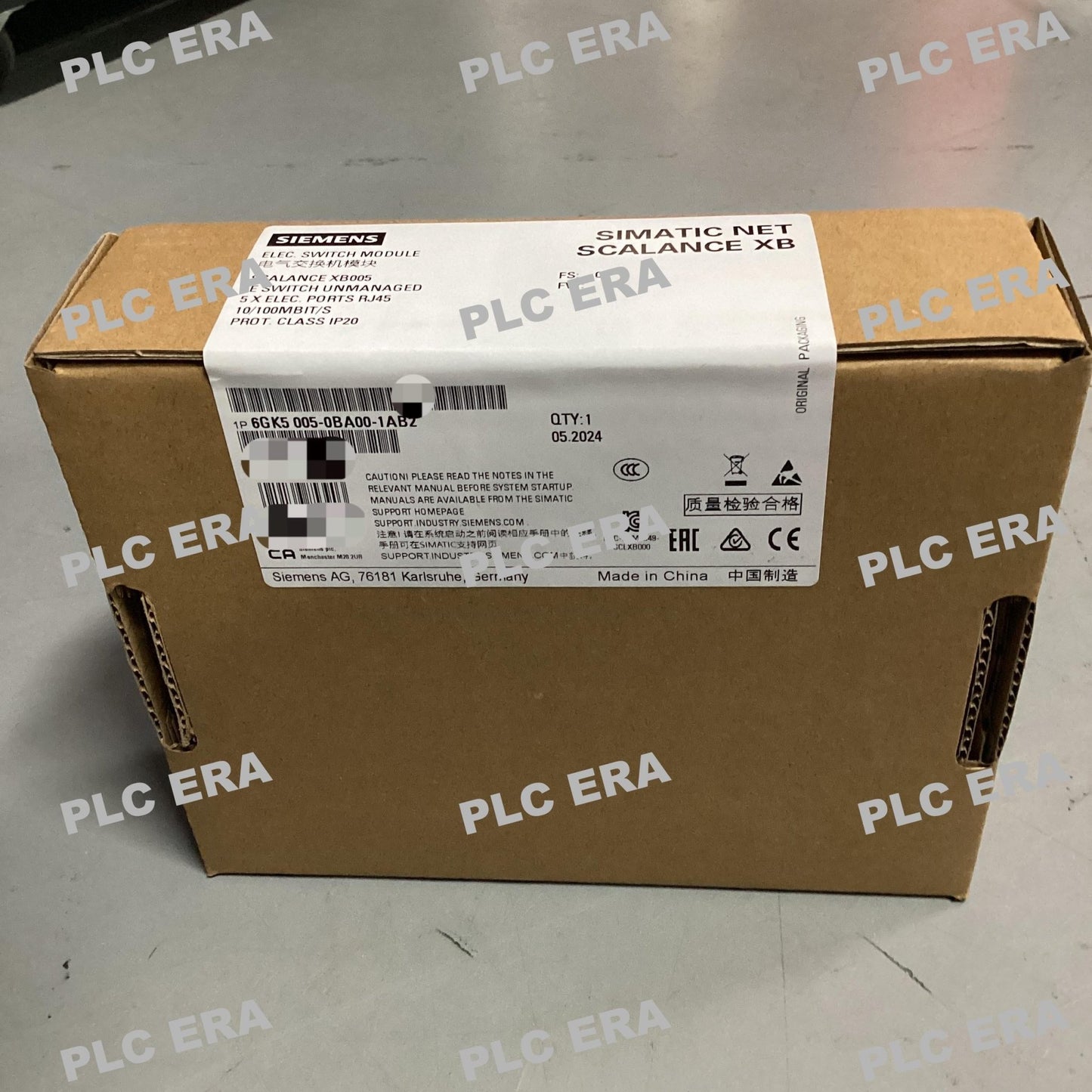 PLC ERA warehouse stocked with Original New Siemens 6GK5005-0BA00-1AB2 and industrial automation modules ready for global shipping