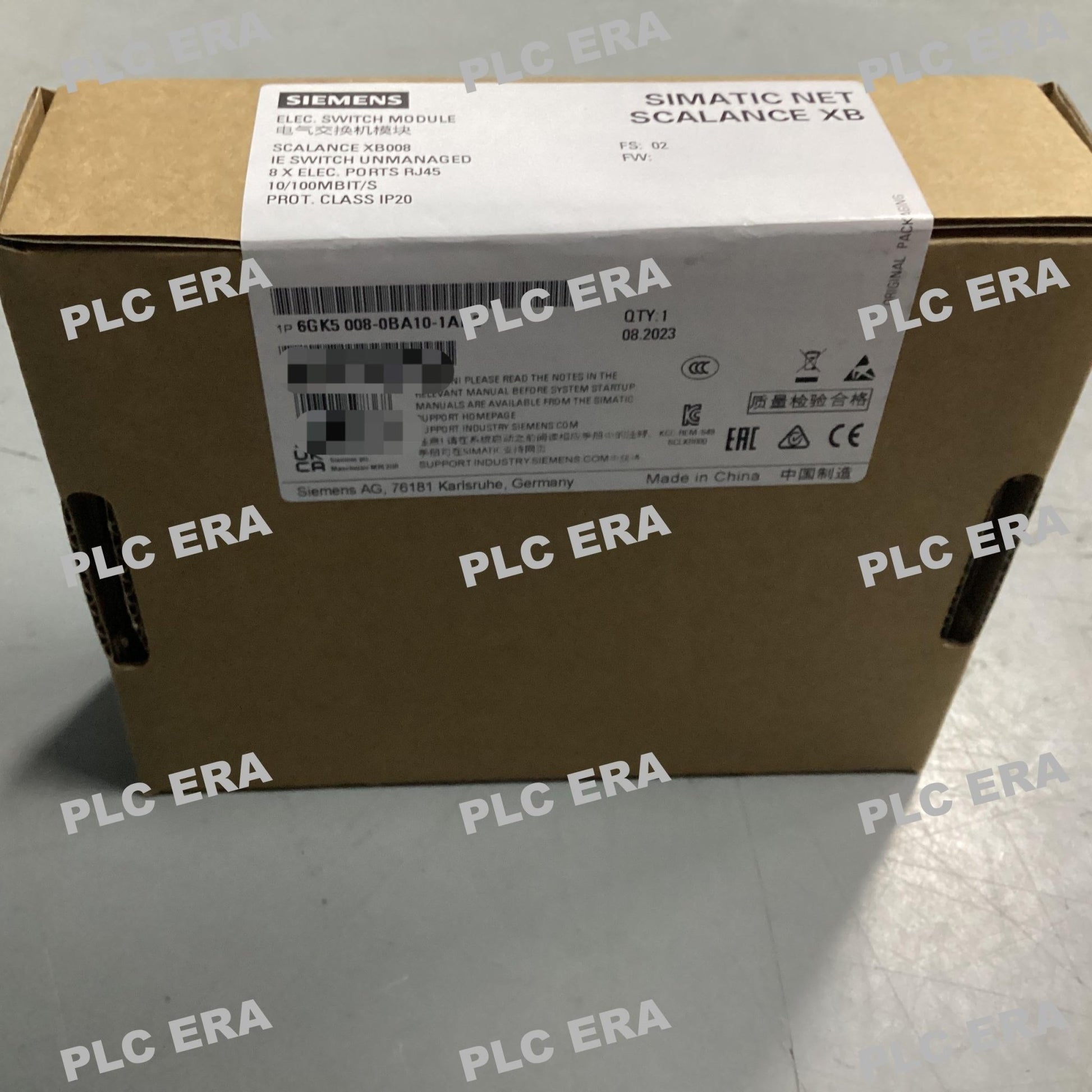 PLC ERA warehouse stocked with Original New Siemens 6GK5008-0BA10-1AB2 and industrial automation modules ready for global shipping