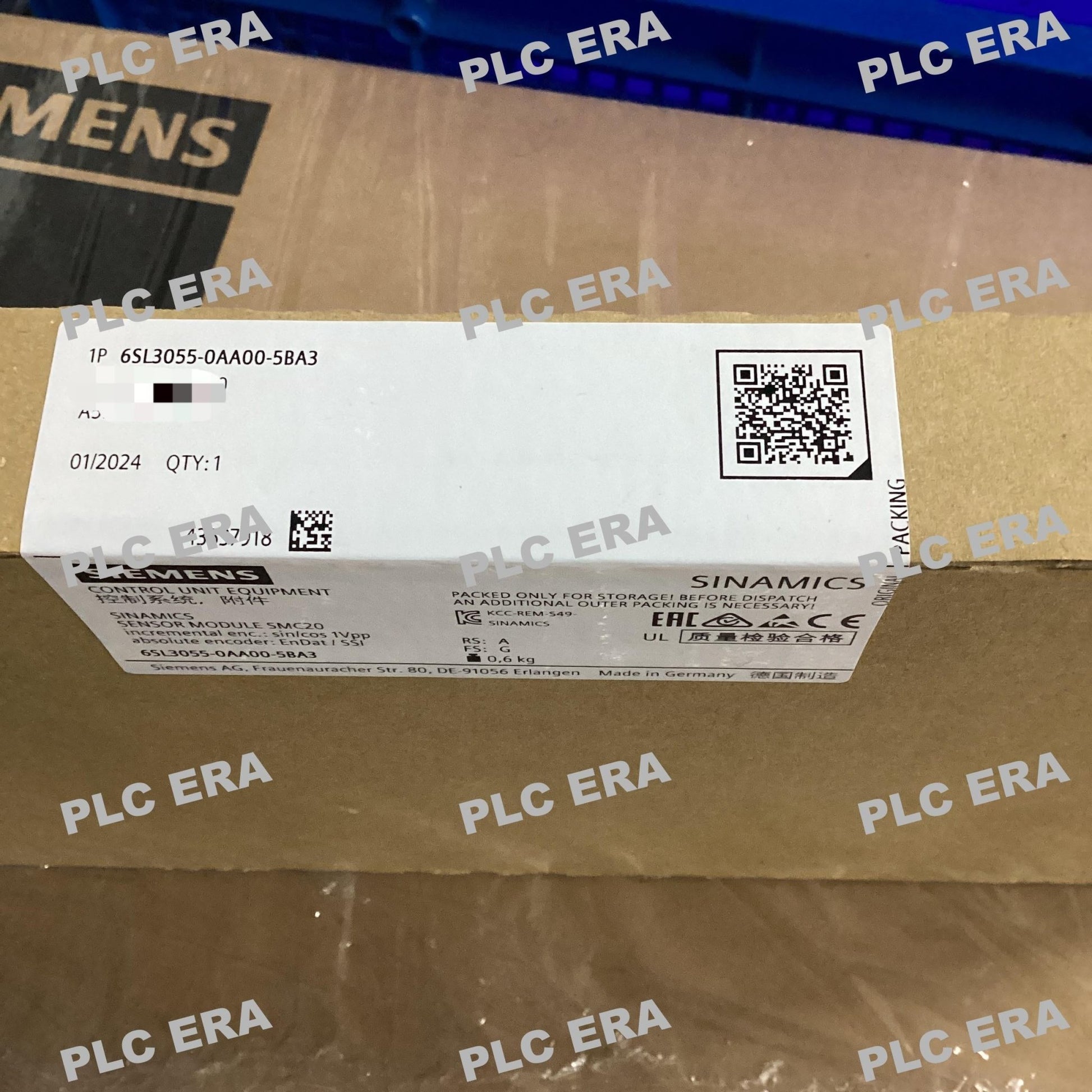 PLC ERA warehouse stocked with Original New Siemens 6SL3055-0AA00-5BA3 and industrial automation modules ready for global shipping