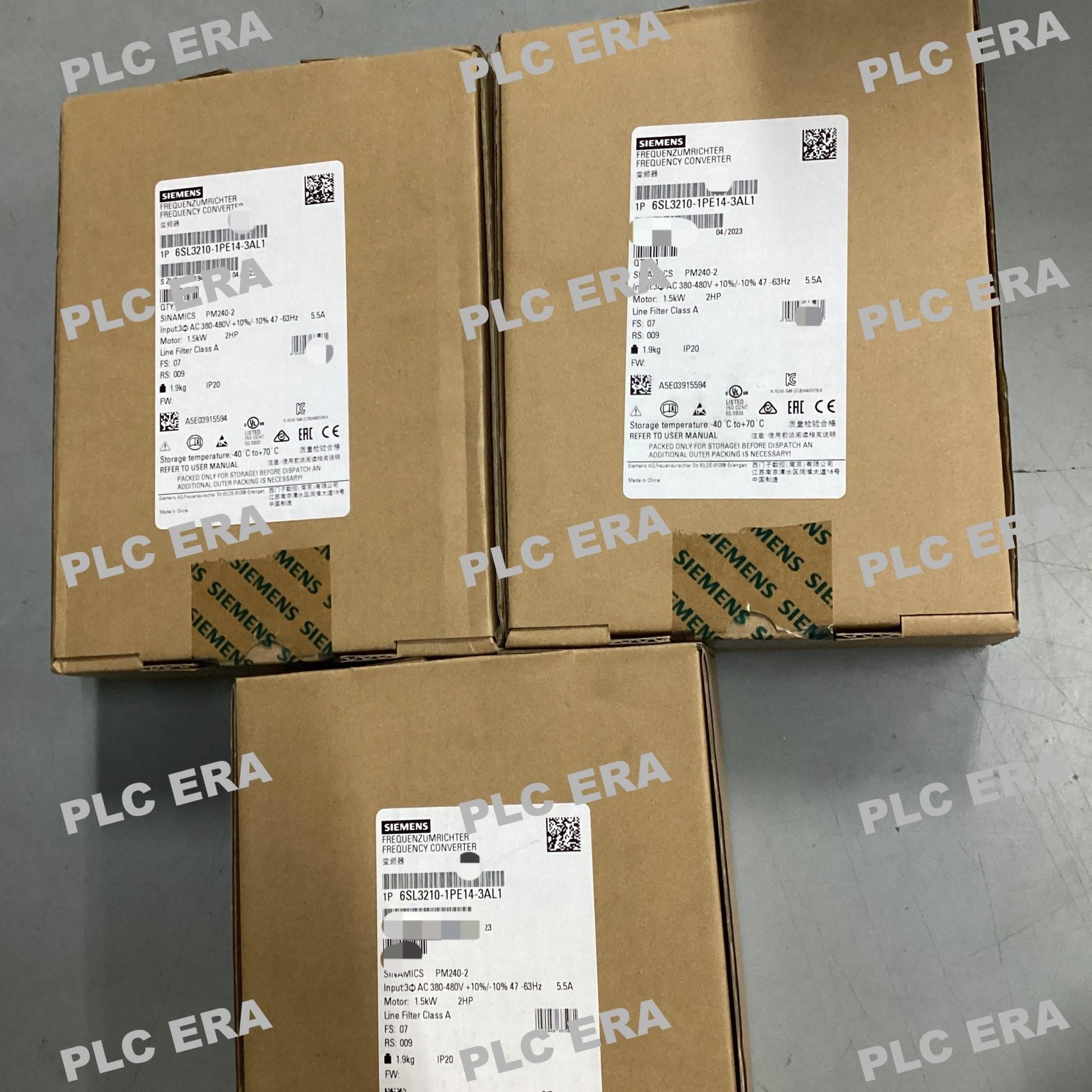 PLC ERA warehouse stocked with Original New Siemens 6SL3210-1PE14-3AL1 and industrial automation modules ready for global shipping