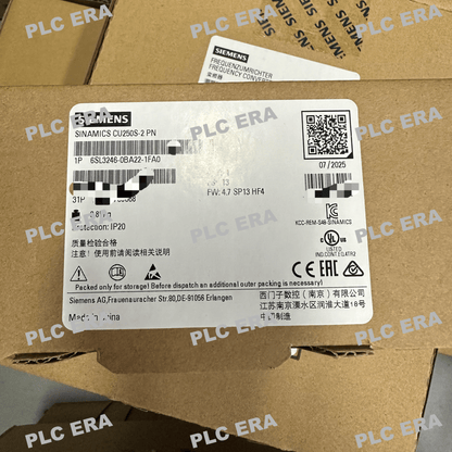 PLC ERA warehouse stocked with Original New Siemens 6SL3246-0BA22-1FA0 and industrial automation modules ready for global shipping