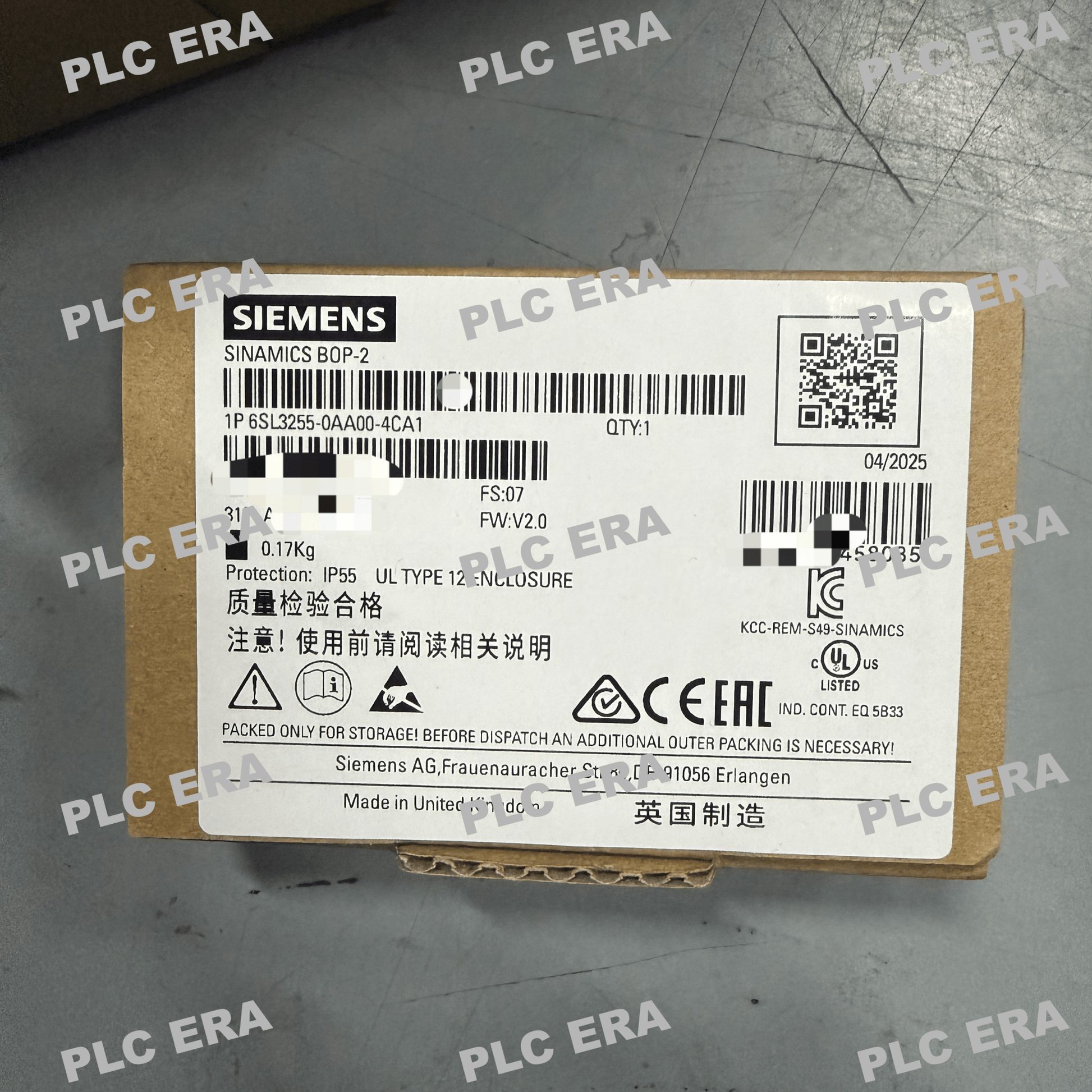 PLC ERA warehouse stocked with Original New Siemens 6SL3255-0AA00-4CA1 and industrial automation modules ready for global shipping