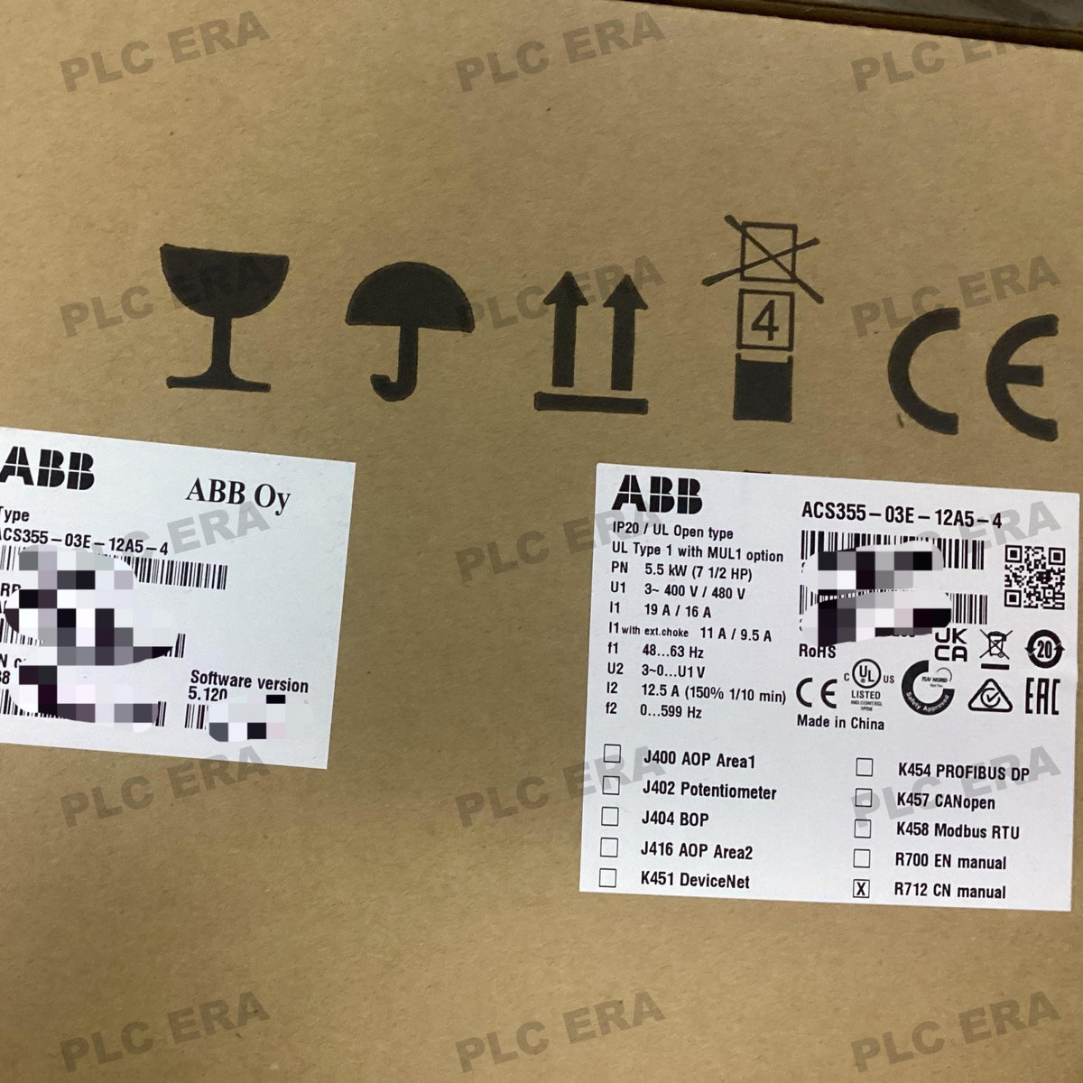 PLC ERA warehouse stocked with Original New ABB ACS355-03E-12A5-4 and industrial automation modules ready for global shipping