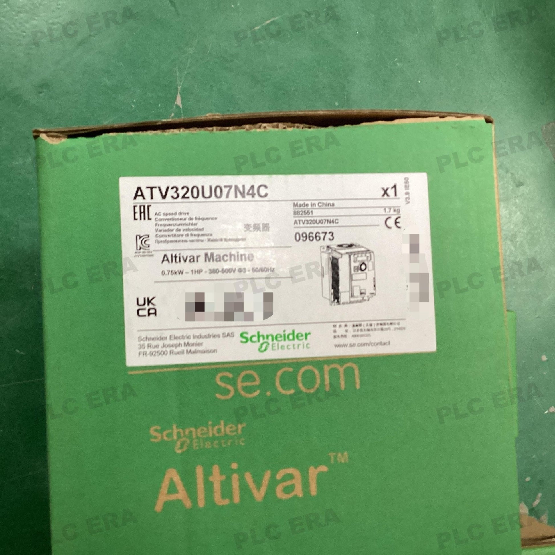 PLC ERA warehouse stocked with Original New Schneider Electric ATV320U07N4C and industrial automation modules ready for global shipping