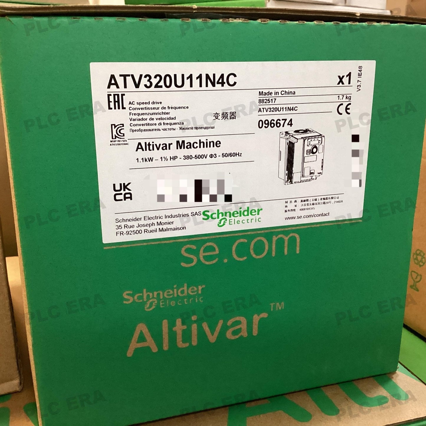 PLC ERA warehouse stocked with Original New Schneider Electric ATV320U11N4C and industrial automation modules ready for global shipping