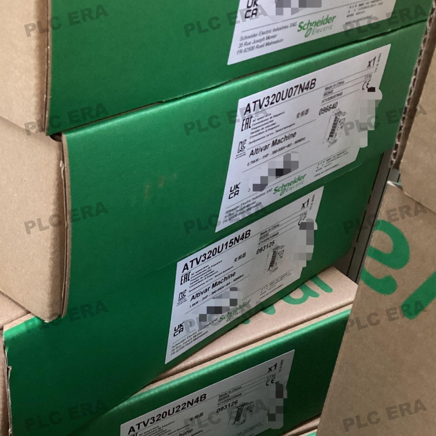 PLC ERA warehouse stocked with Original New Schneider Electric ATV320U15N4B and industrial automation modules ready for global shipping