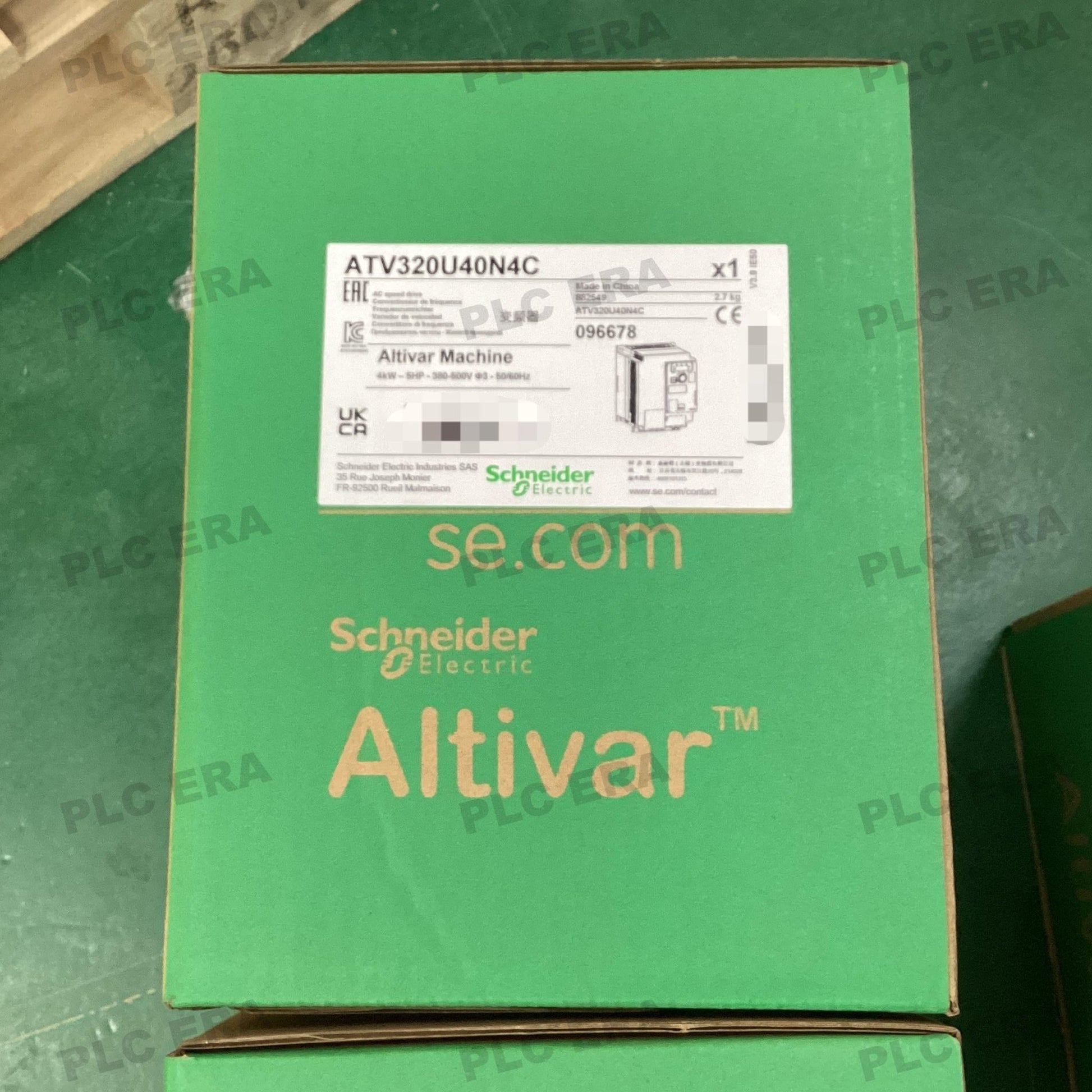 PLC ERA warehouse stocked with Original New Schneider Electric ATV320U40N4C and industrial automation modules ready for global shipping