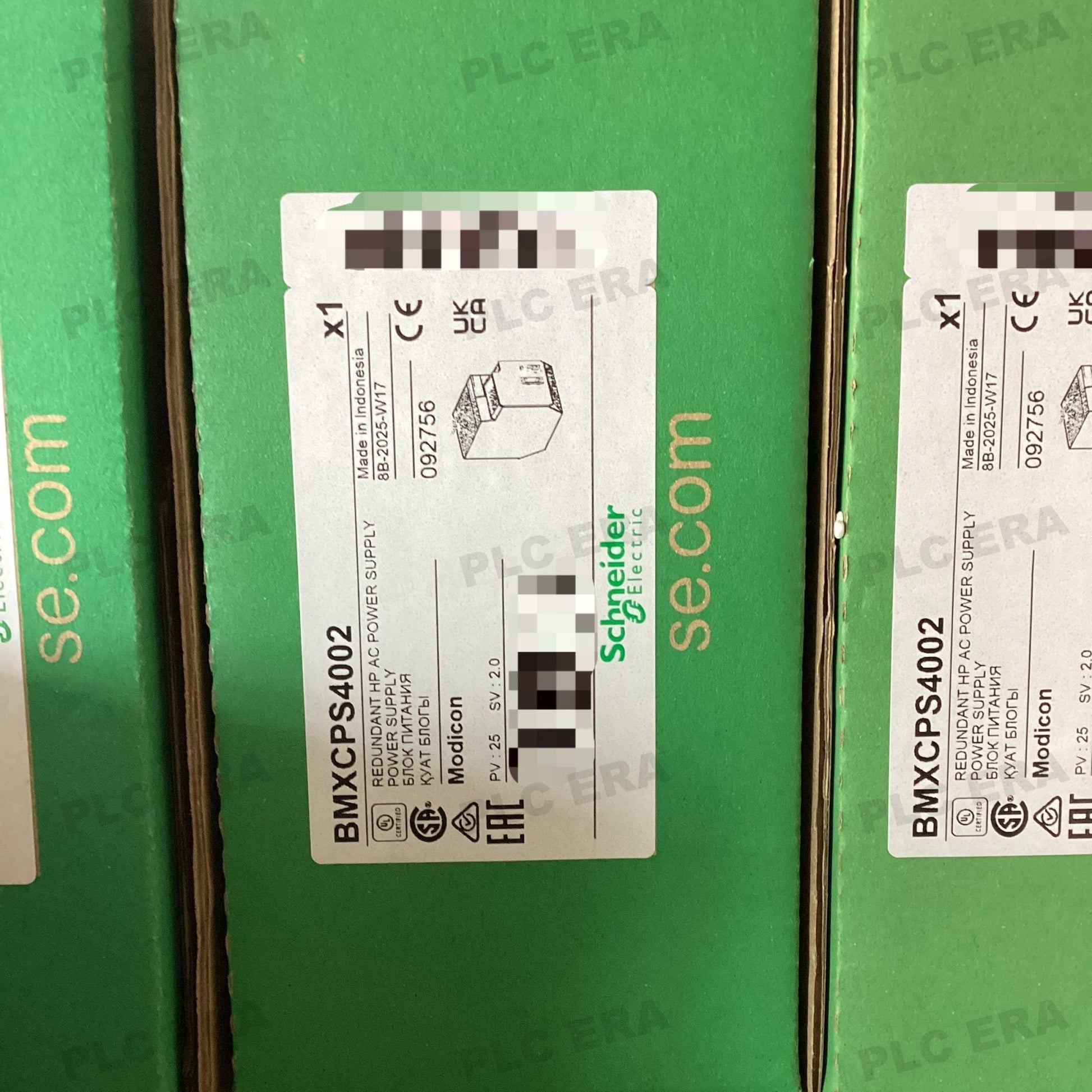 PLC ERA warehouse stocked with Original New Schneider Electric BMXCPS4002 and industrial automation modules ready for global shipping