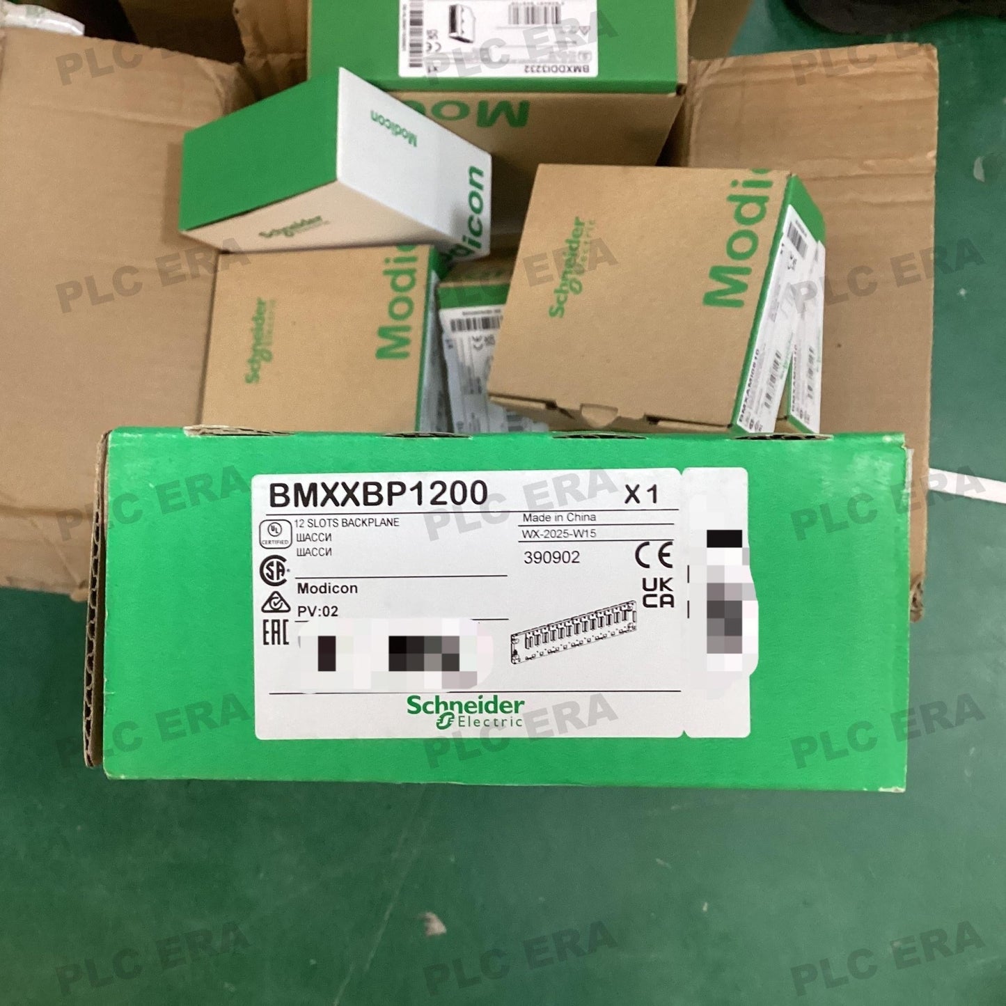 PLC ERA warehouse stocked with Original New Schneider Electric BMXXBP1200 and industrial automation modules ready for global shipping