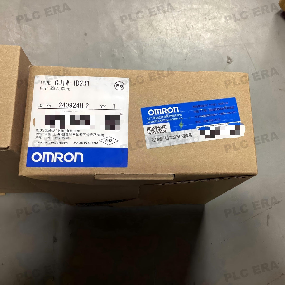 PLC ERA warehouse stocked with Original New Omron CJ1W-ID231 and industrial automation modules ready for global shipping