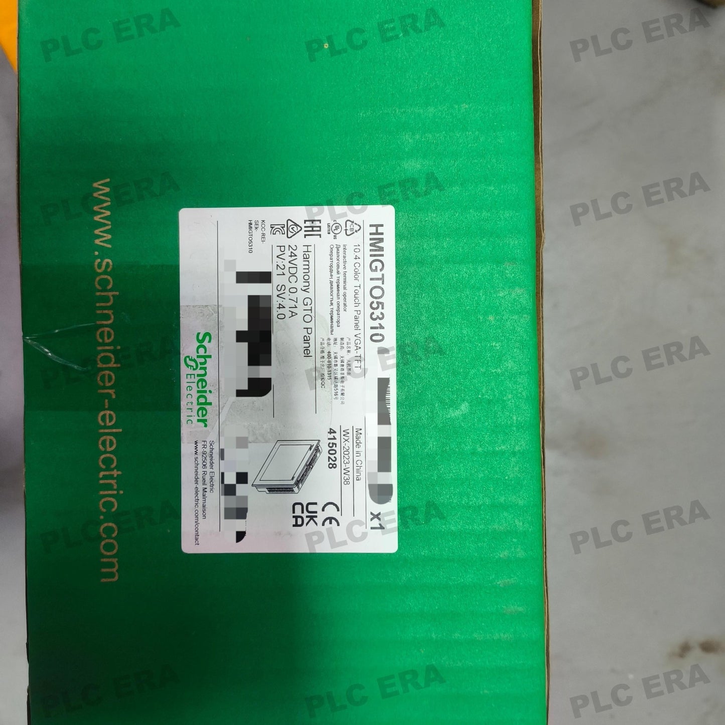 PLC ERA warehouse stocked with Original New Schneider Electric HMIGTO5310 and industrial automation modules ready for global shipping