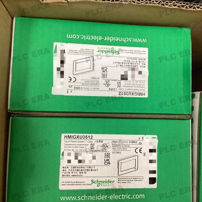 PLC ERA warehouse stocked with Original New Schneider Electric HMIGXU3512 and industrial automation modules ready for global shipping