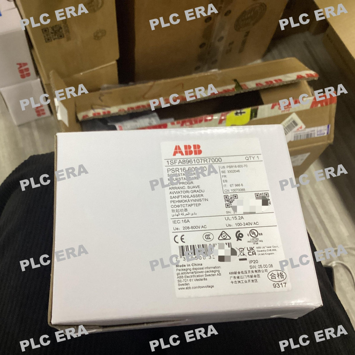 PLC ERA warehouse stocked with Original New ABB PSR16-600-70 and industrial automation modules ready for global shipping