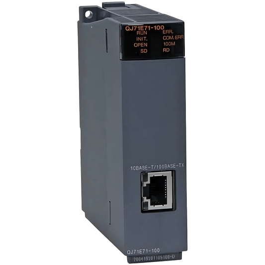 Original New Mitsubishi QJ71E71-100 MELSEC-Q Ethernet interface module 10/100Mbps RJ45 front view
