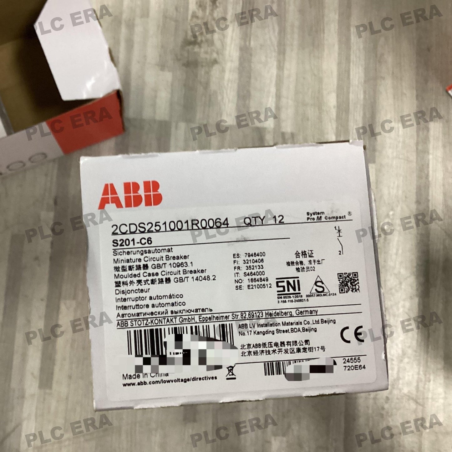 PLC ERA warehouse stocked with Original New ABB S201-C6 and industrial automation modules ready for global shipping