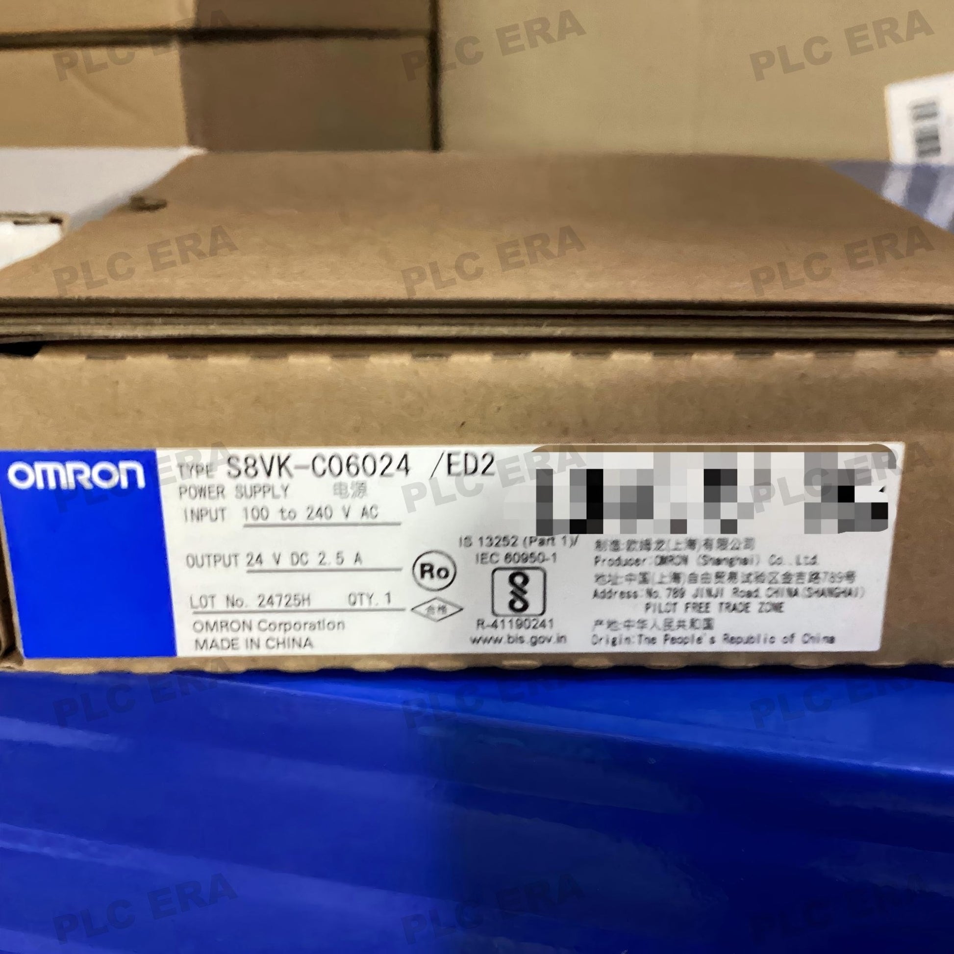 PLC ERA warehouse stocked with Original New Omron S8VK-C06024 and industrial automation modules ready for global shipping